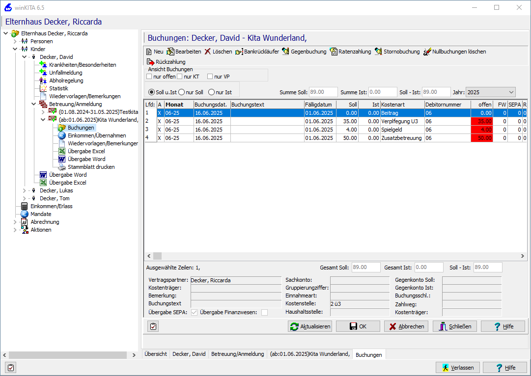 Beitragsverwaltung und Abrechnung